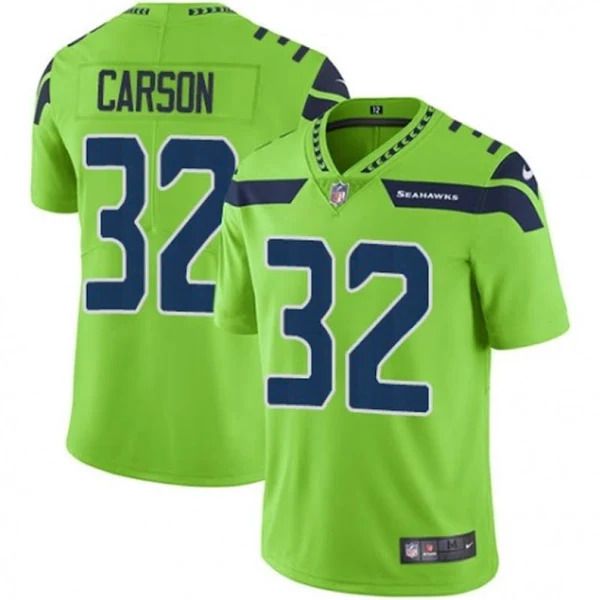 Men Seattle Seahawks #32 Chris Carson Nike Green Vapor Limited NFL Jersey